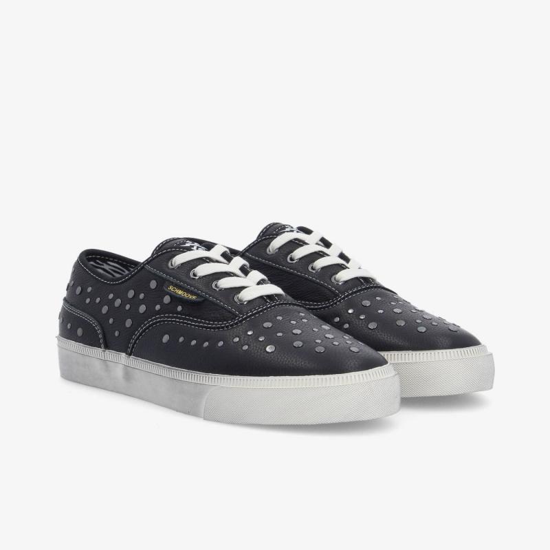 ARLO STUDS M - TUMBLED LEATHER - NOIR